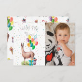 ラマの誕生会|の写真のサンキューカード サンキューカード (正面/裏面)