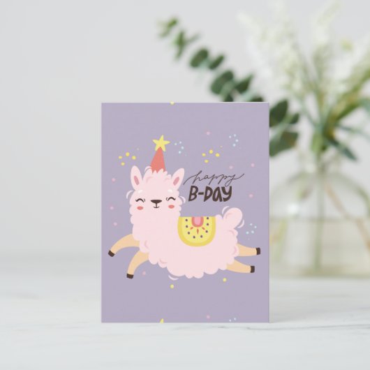 ラマの誕生日おめでとう ポストカード (スタンド正面)