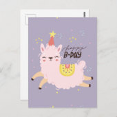 ラマの誕生日おめでとう ポストカード (正面/裏面)