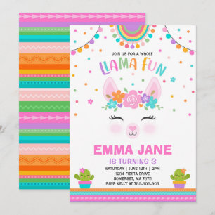 ラマの誕生日の招待状の全ラマのおもしろいのパーティー 招待状