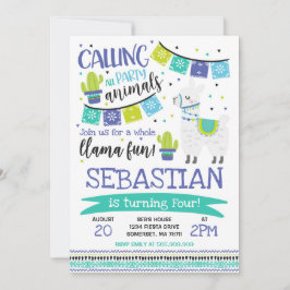 ラマの誕生日の招待状の全ラマのおもしろいのパーティー 招待状