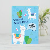 ラマの誕生日パーティー招待状をただひと言で 招待状 (スタンド正面)