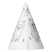 ラマの誕生日パーティー – カラー独自のパーティー帽子 パーティーハット (裏面)