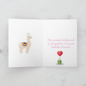 ラマの誕生日、誕生日バルーン カード (内部)