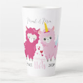 ラマの贈り物を愛しカスタマイズている カフェラテマグ (正面)