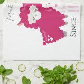 ラマの贈り物を愛しカスタマイズている キッチンタオル (折り畳み)