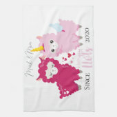 ラマの贈り物を愛しカスタマイズている キッチンタオル (縦)