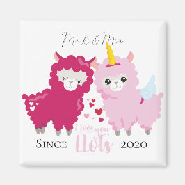 ラマの贈り物を愛しカスタマイズている マグネット