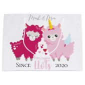 ラマの贈り物を愛しカスタマイズている ラージペーパーバッグ (正面)