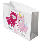 ラマの贈り物を愛しカスタマイズている ラージペーパーバッグ (裏面アングル)