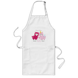 ラマの贈り物を愛しカスタマイズている ロングエプロン