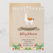 ラマの赤ちゃんシャワーの招待状 招待状 (正面/裏面)