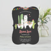 ラマの赤ちゃんシャワー招待ラマ・ラブフィエスタ 招待状 (スタンド正面)