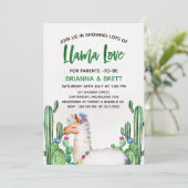 ラマのCacusの水彩画のベビーシャワーの招待状 招待状 (スタンド正面)