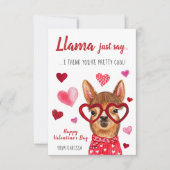 ラマはちょうど|のバレンタインデーカードを言います 招待状 (正面)