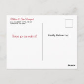 ラマはサンタハットクリスマスパーティー招待状を着て ポストカード (裏面)