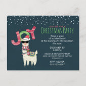 ラマはサンタハットクリスマスパーティー招待状を着て ポストカード (正面)