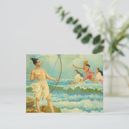 ラマはラジャラヴィ・ヴァルマによって海を征服する ポストカード (スタンド正面)