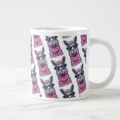 ラマはロックと言う |予測できなサングラスでポーズ ジャンボコーヒーマグカップ (右)