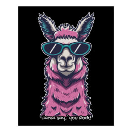 ラマはロックと言う |予測できなサングラスでポーズ ポスター