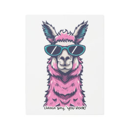 ラマはロックと言う |予測できなサングラスでポーズ メタルプリント