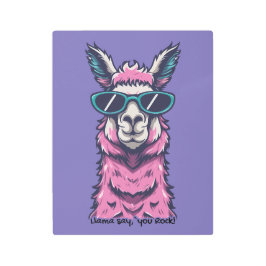 ラマはロックと言う |予測できなサングラスでポーズ メタルプリント