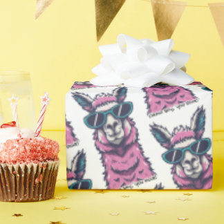 ラマはロックと言う |予測できなサングラスでポーズ ラッピングペーパー