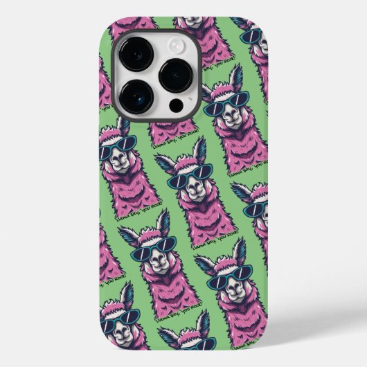 ラマはロックと言う |予測できなサングラスでポーズ Case-Mate iPhoneケース (裏面)