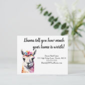 ラマは不動産の実在マーケティングの売り上げを教える ポストカード (スタンド正面)