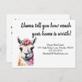 ラマは不動産の実在マーケティングの売り上げを教える ポストカード (正面/裏面)