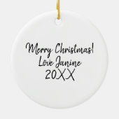 ラマは彼氏の陶芸素晴らしだと言う セラミックオーナメント (裏面)