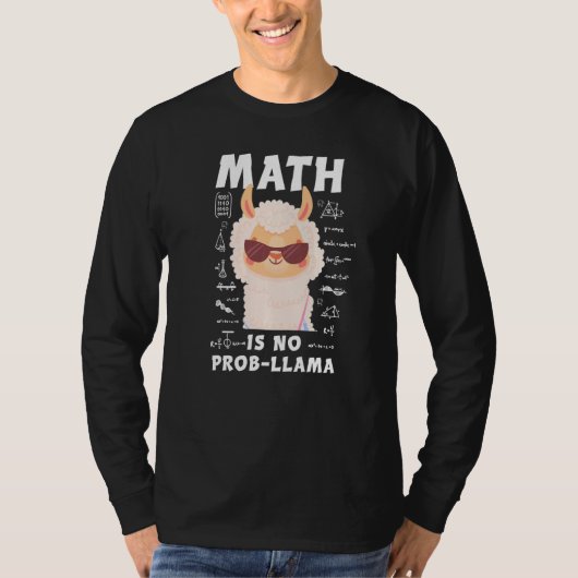 ラマは数学の問題ではない 面白いラマ 数学教師 アルパカ Tシャツ (正面)