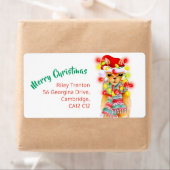 ラマは水の色の陽気なクリスマスの応答 ラベル (インサイチュ)