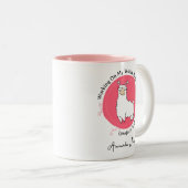 ラマは糸プロジェクトの半分のPHDについて話す ツートーンマグカップ (正面右)