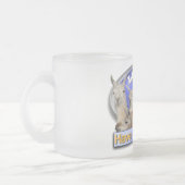 ラマは集まってもらいますか。 意図されているしゃれ フロストグラスマグカップ (左)