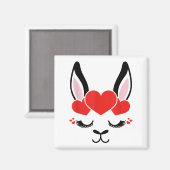 ラマまつ毛アルパカ顔セントバレンタインデー マグネット (正面/裏面)