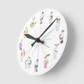 ラマをくじく ラウンド壁時計 (傾斜)