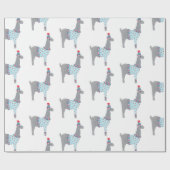 ラマをテーマにしたクリスマス ラッピングペーパー (フラット)