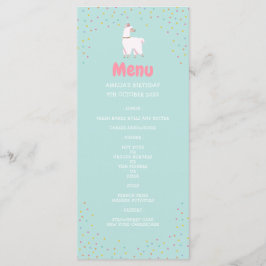 ラマをテーマにしたパーティー誕生日メニュー メニュー