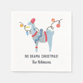 ラマをテーマにした醜いセーターのクリスマスパーティー スタンダードカクテルナプキン
