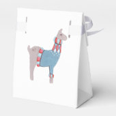 ラマをテーマにした醜いセーターのクリスマスパーティー フェイバーボックス (裏面サイド)