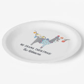 ラマをテーマにした醜いセーターのクリスマスパーティー ペーパープレート (アングル)