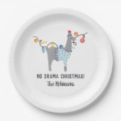 ラマをテーマにした醜いセーターのクリスマスパーティー ペーパープレート (正面)