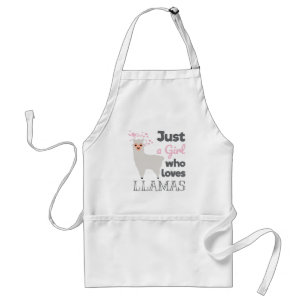ラマを愛するちょうど女の子 スタンダードエプロン