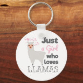 ラマを愛する女の子 キーホルダー (正面)