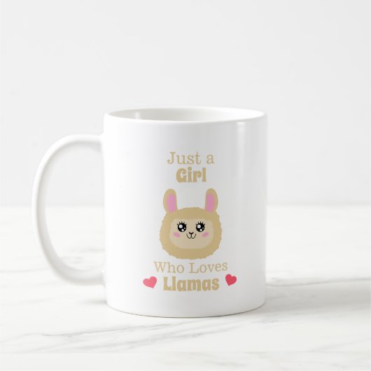 ラマを愛する女の子 コーヒーマグカップ (左)