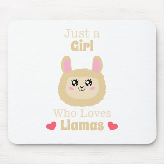 ラマを愛する女の子 マウスパッド (正面)