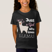 ラマを愛する女の子 Tシャツ (正面)