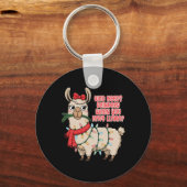 ラマを持っているときにトナカイを必要とする人 – クリスマス キーホルダー (正面)