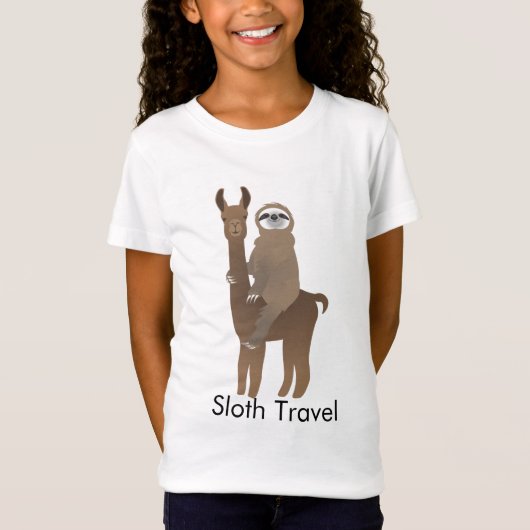ラマを旅するスロース Tシャツ (正面)